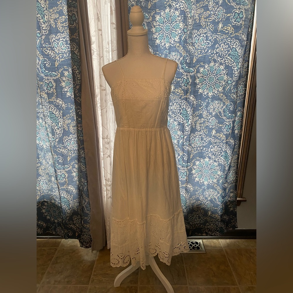 Japna white cotton eyelet dress size large